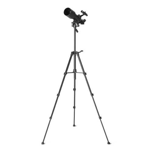 Amazon Basics 70mm Aperture 400mm AZ Mount Telescope with Smartphone Adapter, Multi-Coated Optics, 18X-120X Magnification, Lightweight Tripod, Carry Bag, Black