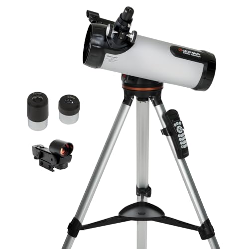 Celestron - 114LCM Computerized Newtonian Telescope - Telescopes for Beginners - 2 Eyepieces - Full-Height Tripod - Motorized Altazimuth Mount - Large 114mm Newtonian Reflector