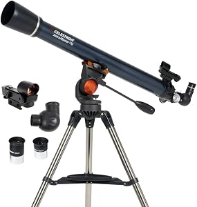 Celestron – AstroMaster 70AZ Telescope – Refractor Telescope – Fully-Coated Glass Optics –