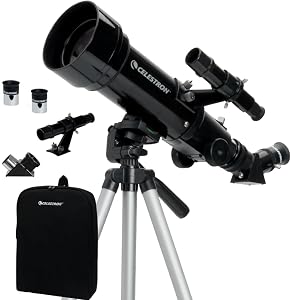 Celestron Travel Scope 70 Portable Refractor Telescope – 70mm Aperture, Fully-Coated Glass