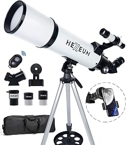 Koolpte Telescope 80mm Aperture 600mm - Astronomical Portable Refracting Telescope Fully M