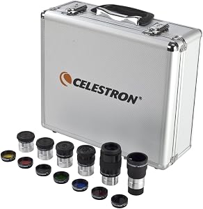 Celestron Accessory Kit with Five 1.25" Plossl Eyepieces, 2x Barlow and Filter Set