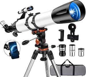 Uonol Telescope for Adults High Powered 90mm Aperture 800mm (32X-240X), Refractor Telescop