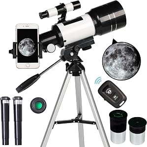 Telescope for Adults & Kids, 70mm Aperture Refractor (15X-150X) Portable Travel Telesc