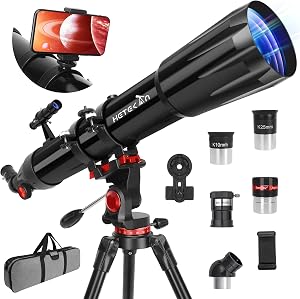 HETEKAN Telescope, Telescope for Adults High Powered, 90mm Aperture 900mm Refractor Telesc