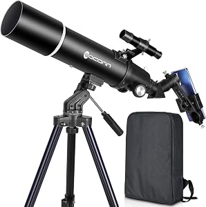 Telescopes for Adults Astronomy, 80mm Aperture 600mm Refractor Telescope for Kids & Be