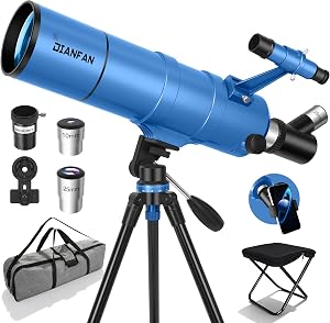 Dianfan Telescope for Kids & Adults, 90mm Aperture 550mm Astronomical Professional Tel