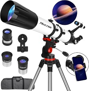 MEEZAA Telescope, Telescope for Adults High Powered Professional, 90mm Aperture 800mm Refr