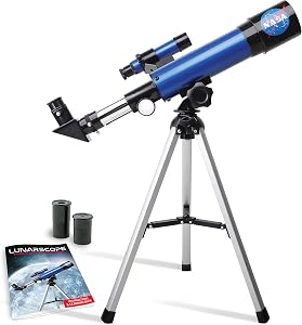 NASA Lunar Telescope for Kids – 90x Magnification, Includes Two Eyepieces, Tabletop Tripod