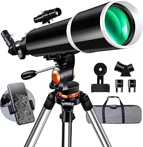 Telescope,Galaeyes 90mm Aperture 600mm FL, Telescope for Adults High Powered,Metal AZ &